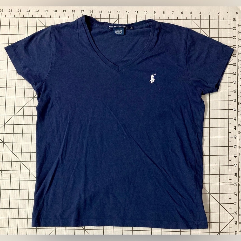 Ralph Lauren Polo Sport Women’s Size Medium Navy Vneck Tee